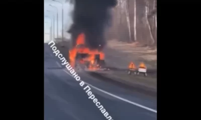 В Ярославской области сгорел пассажирский автобус