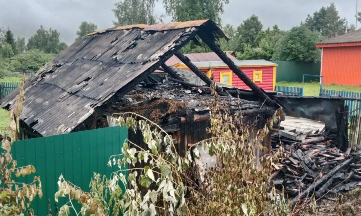 В Ярославской области молния уничтожила хозпостройку В Ярославской области молния уничтожила хозпостройку