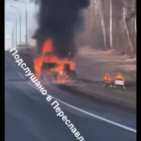 В Ярославской области сгорел пассажирский автобус